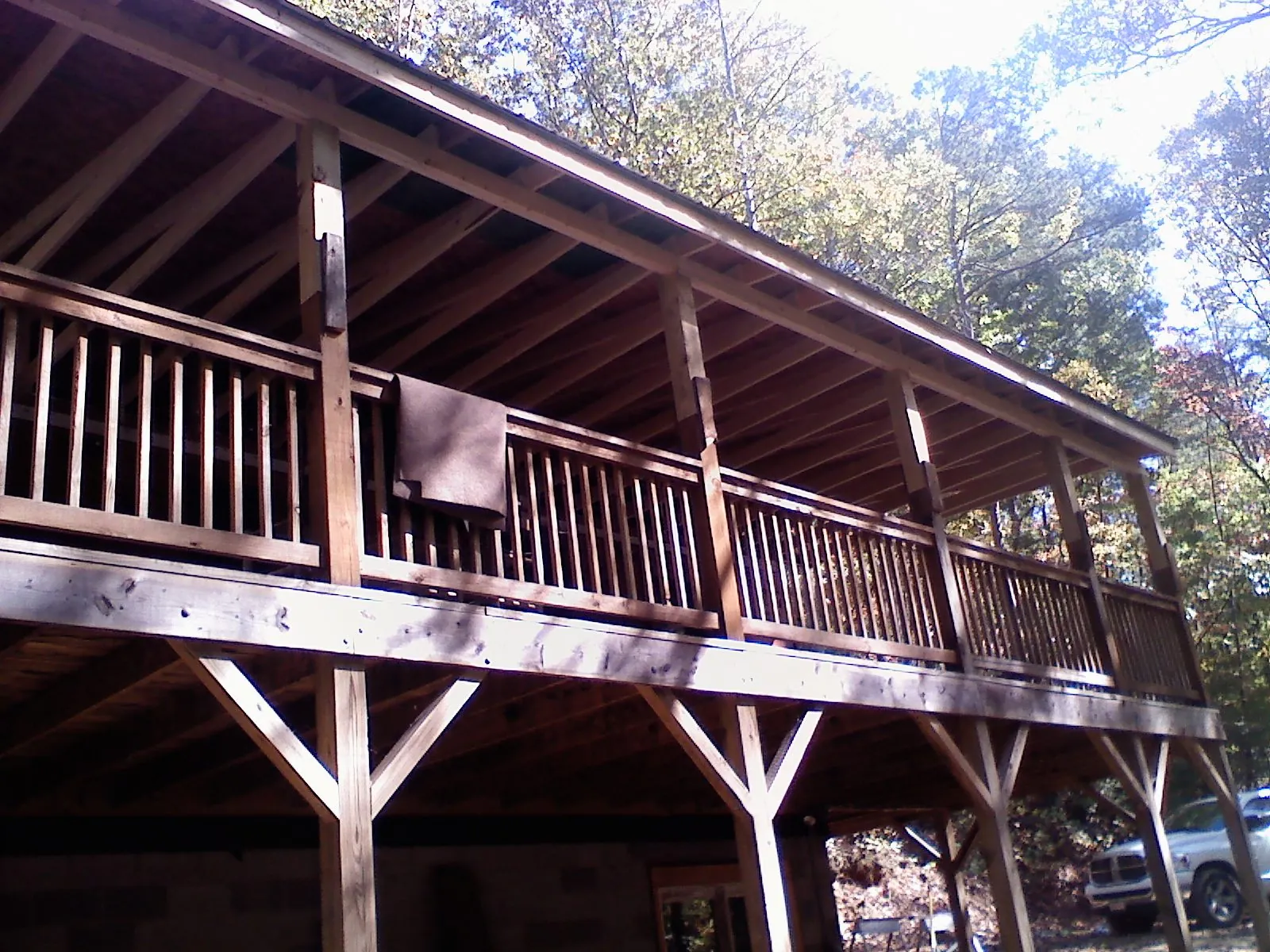 Timber framing under a new elevated porch and deck — Roof Leak Repair in Pineview by Roofing Brothers